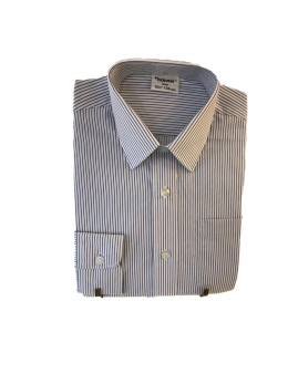 QUEEN ELIZABETH'S SCHOOL - ROYAL-WHITE LONG SLEEVE SHIRT, QUEEN ELIZABETH'S SCHOOL