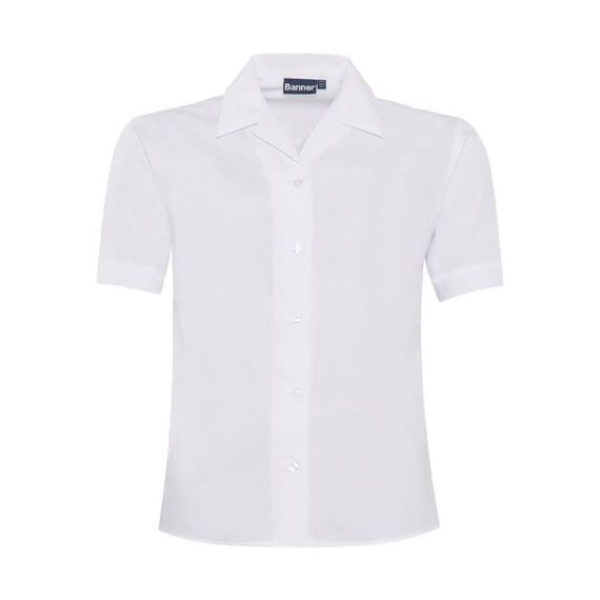 GIRLS SHORT REVERE BLOUSE - TWIN PACK, CORFE HILLS SCHOOL, GIRLS BLOUSES, NUTKINS GIRLS, SQUIRRELS GIRLS, RECEPTION GIRLS, YEAR 1-2 GIRLS, YEAR 3 GIRLS, YEAR 4 GIRLS, YEAR 5 GIRLS, YEAR 6 GIRLS, YEAR 7 GIRLS, YEAR 8 GIRLS