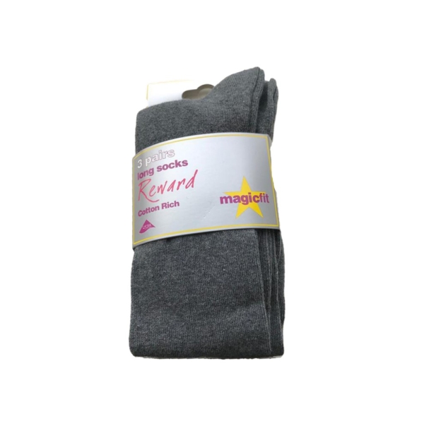 GIRLS LONG GREY SOCK 3 PACK, YEAR 3-7 GIRLS, YEAR 8 GIRLS, CRANBORNE CE VA FIRST SCHOOL, WIMBORNE ST GILES C of E FIRT SCHOOL, BROADSTONE MIDDLE SCHOOL, HAYESWOOD FIRST SCHOOL, LOCKYER'S MIDDLE SCHOOL, ST JAMES' CE FIRST SCHOOL, SOCKS & TIGHTS, RECEPTION GIRLS, YEAR 1 GIRLS, YEAR 2 GIRLS, YEAR 3 GIRLS, YEAR 4 GIRLS, YEAR 5 GIRLS, YEAR 6 GIRLS, YEAR 7 GIRLS, YEAR 8 GIRLS, RECEPTION-YEAR 2 GIRLS