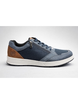 Bugatti Casual Trainer Shoe - Navy / Tan, Shoes