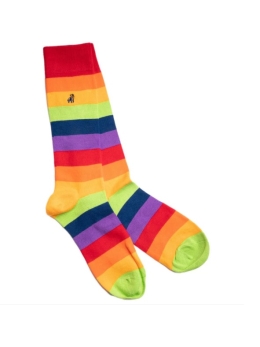 Swole Panda Bamboo Stripe Socks in assorted colours, Socks